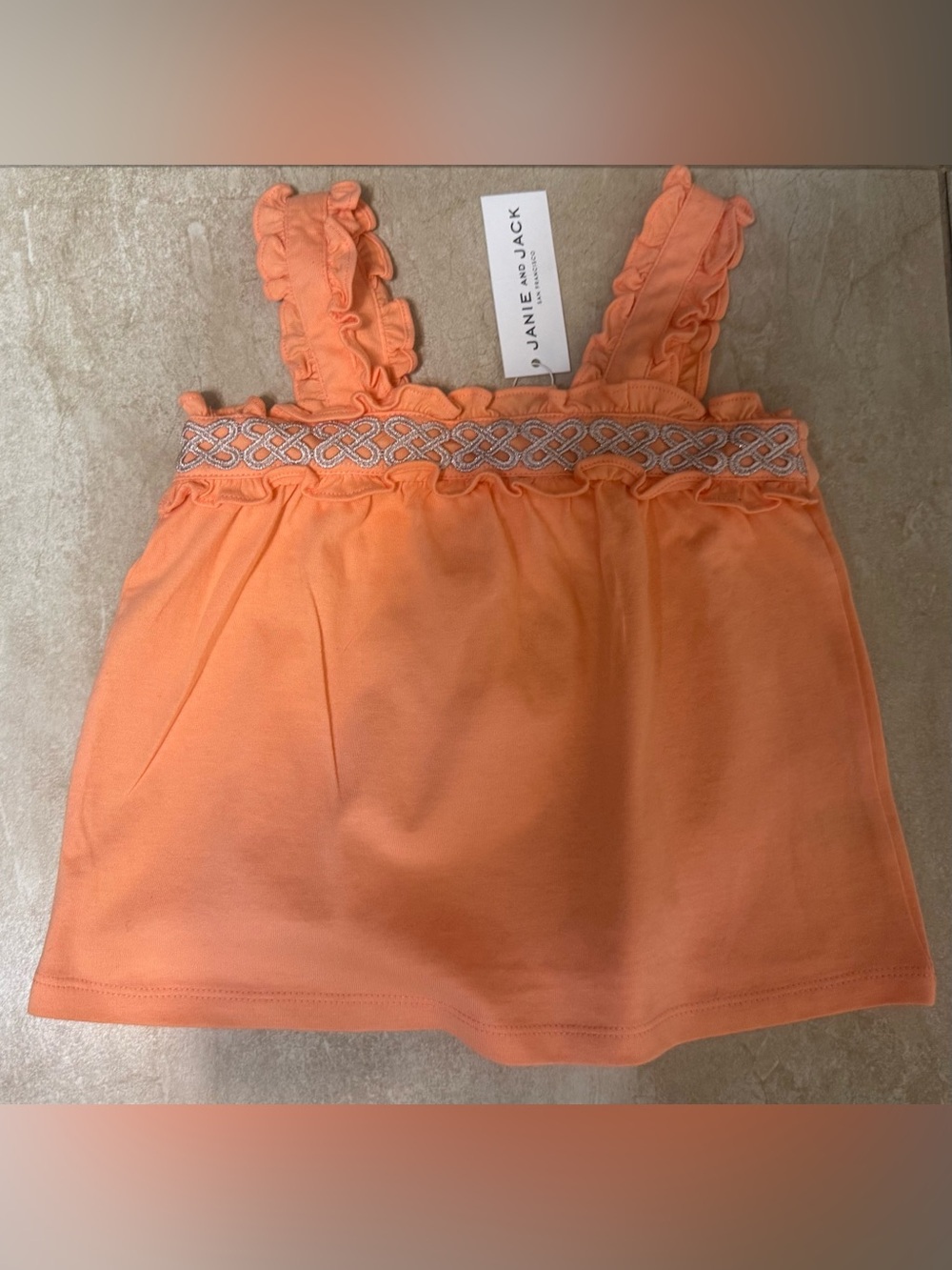 Janie and Jack Ruffle Metallic Trim Top - Picture 7 of 10
